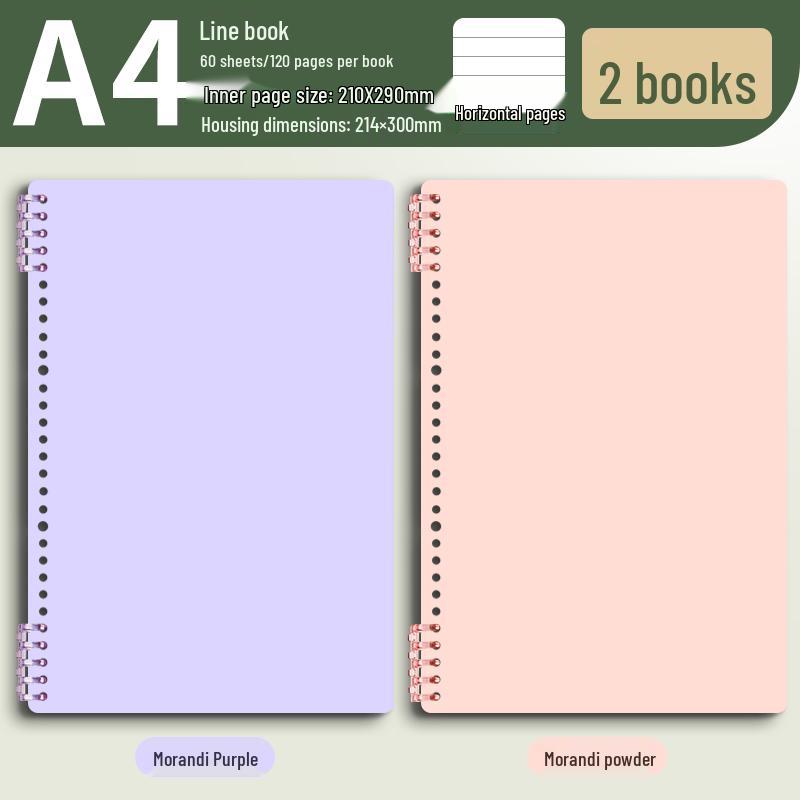 Morandi Colors Detachable Coil Notebook - B5, A4, A5 - Student-Friendly, High-Quality Loose-Leaf Design