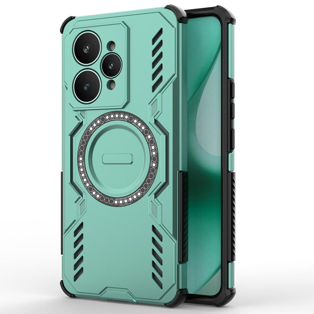 For Realme 15 5G Magnetic Case Butterfly Armor Hollow Heat Dissipation PC+TPU Phone Cover