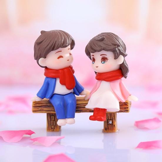 Ornement de Couple Miniature pratique, Anti-décoloration, fabrication exquise, disposition de la scène