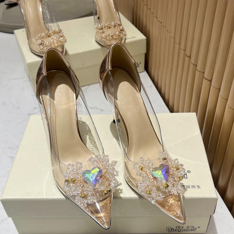 Fashion Silver High Heels Sandals Women Summer 2025 Punk Goth Pointed Toe Party Shoes Woman Metallic Thin Heeled Dress Pumps Ladies