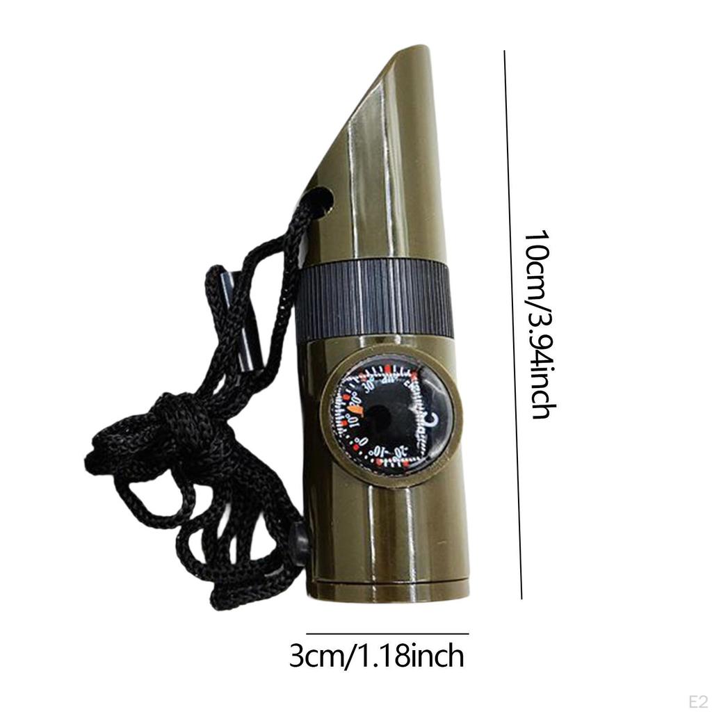 Survival Whistle with Thermometer Tool Lightweight Outdoor Compass Magnifier for