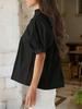 Women's Puff Sleeve V Neck Babydoll Blouse Peplum Pleated Loose Dressy Casual Top