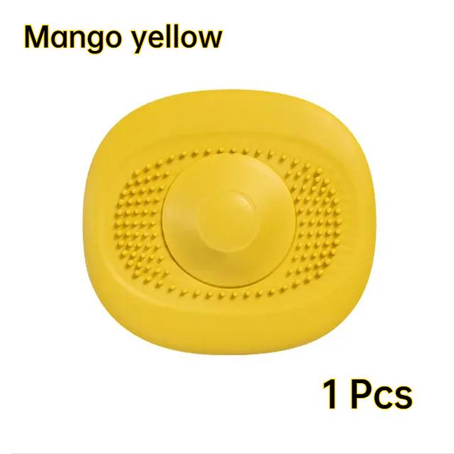 

2 шт. Силиконовый фиксатор для улавливания волос, крышка для слива в душе, фильтр для кухни, дезодорант, антизасоряющий фильтр для слива кухонной раковины 1 Pcs жёлтый