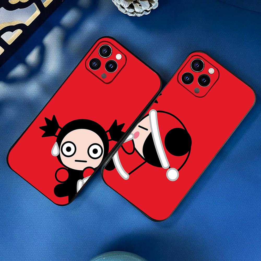 Pucca-A G-Garu Cartoon Phone Case For IPhone 17 Pro Max 16 15 14 Pro Max 13 11 X Xs Xr 8 7Plus Silicone Cover