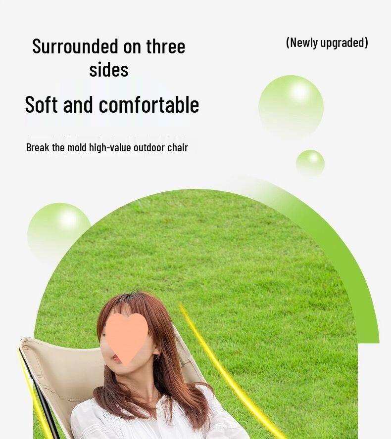 Adjustable Foldable Moon Chair: Portable 3-Position Recliner for Camping & Outdoor Use