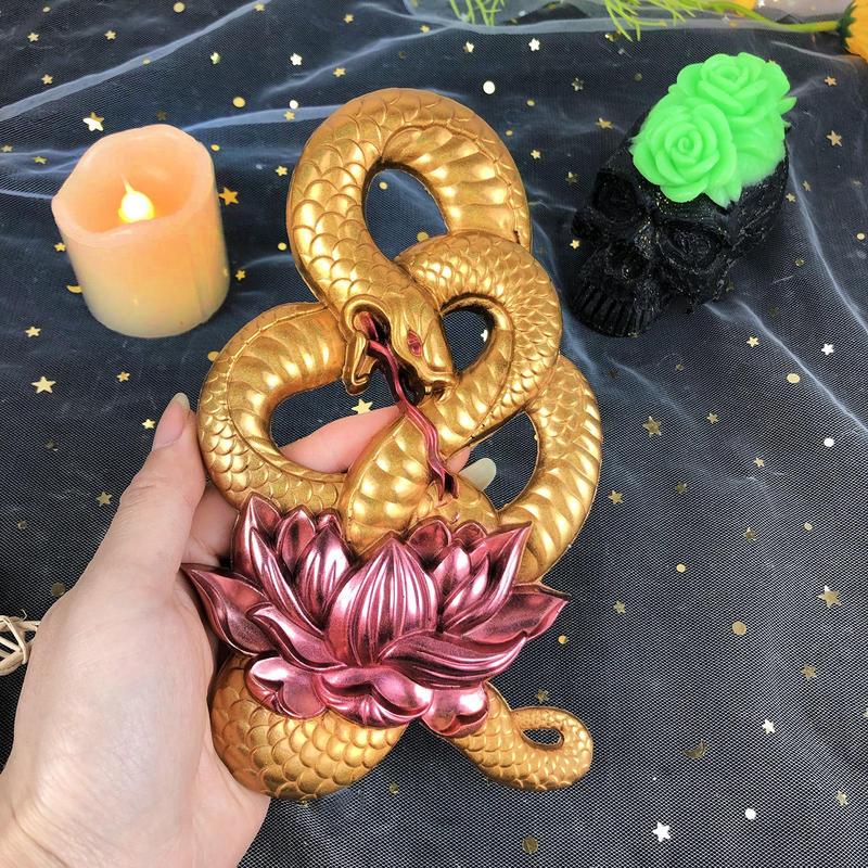 Creative Lotus Snake Silicone Mold For Resin DIY Crystal Epoxy Resin Mold Animal Shaped Handmade Resin Casting Mold