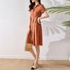 Women's Elegant Polo Collar Shirt Dress