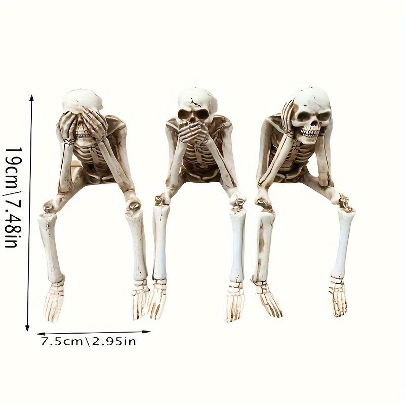 3pcs Ghost Resin Skull Trio - High Quality Decor Sculpture for Halloween Easter and Home Office Bookshelf Table Windowsill Edge