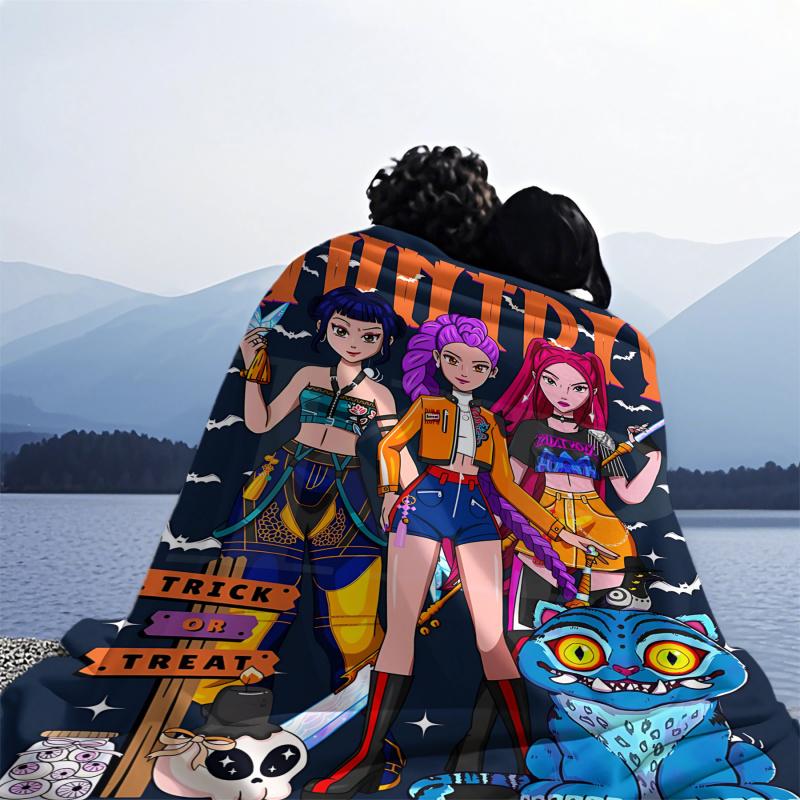 Manta con Tema Cazador de Demonios K-Pop, Manta Suave y Acogedora de Franela, Manta de Regalo para Fans, Manta Multiusos para el Hogar y el Ocio