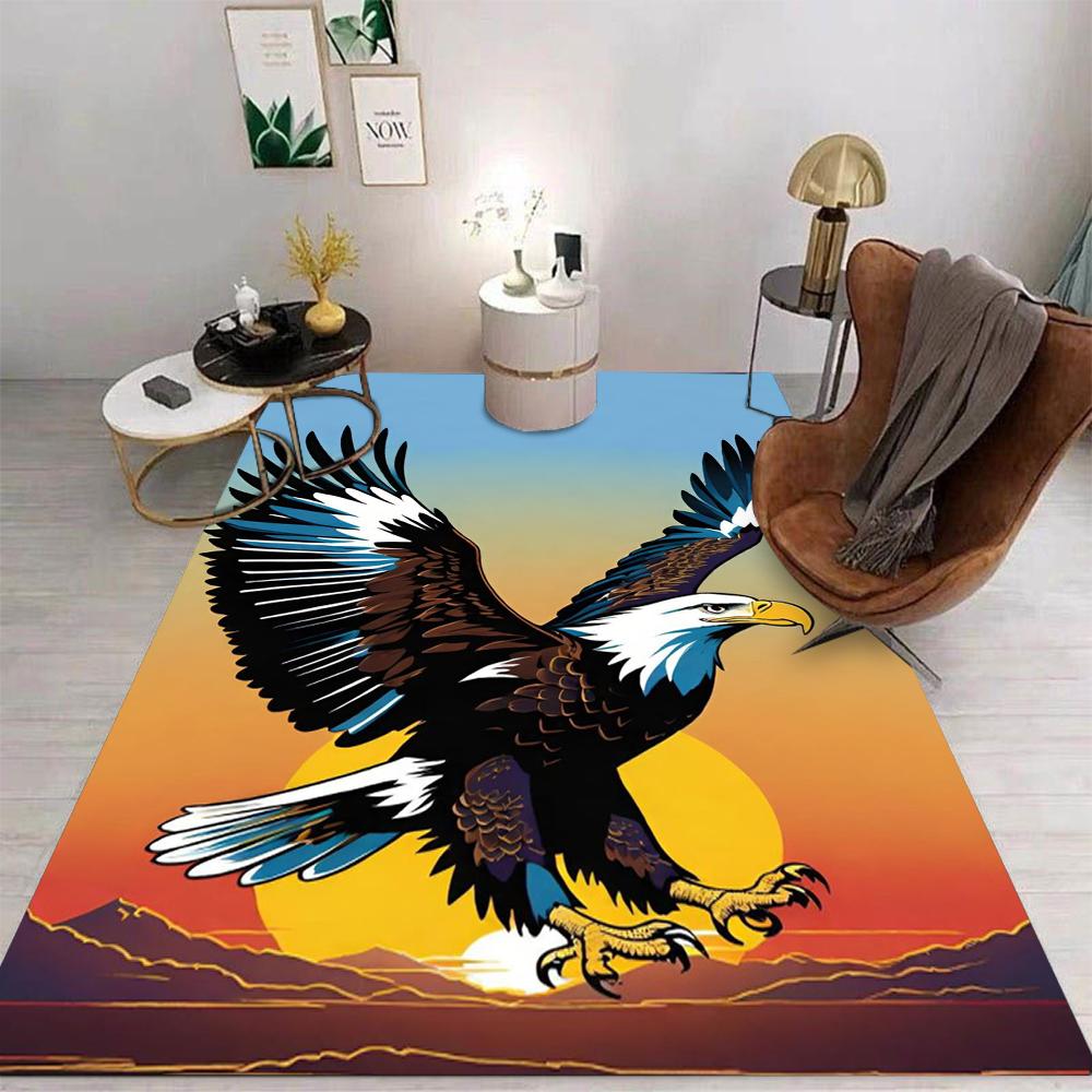 Cartoon Eagle Area Rug Non-Slip Washable Mat for Living Room Bedroom Kitchen Sofa Table Balcony Floor Carpet Home Decor