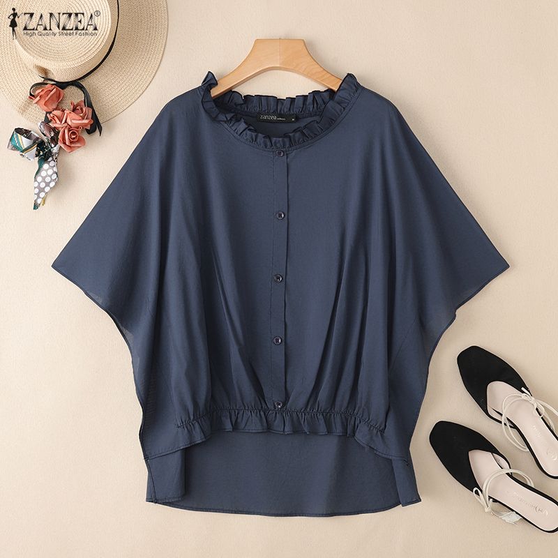 ZANZEA Bluză lejeră casual cu gât rotund și mâneci 3/4