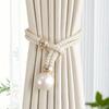Pearl Curtain Tiebacks, Curtain Pearl Tiebacks, Decorative Fixings, Rope Curtain Tiebacks No Punch Adjustable Pull-outs