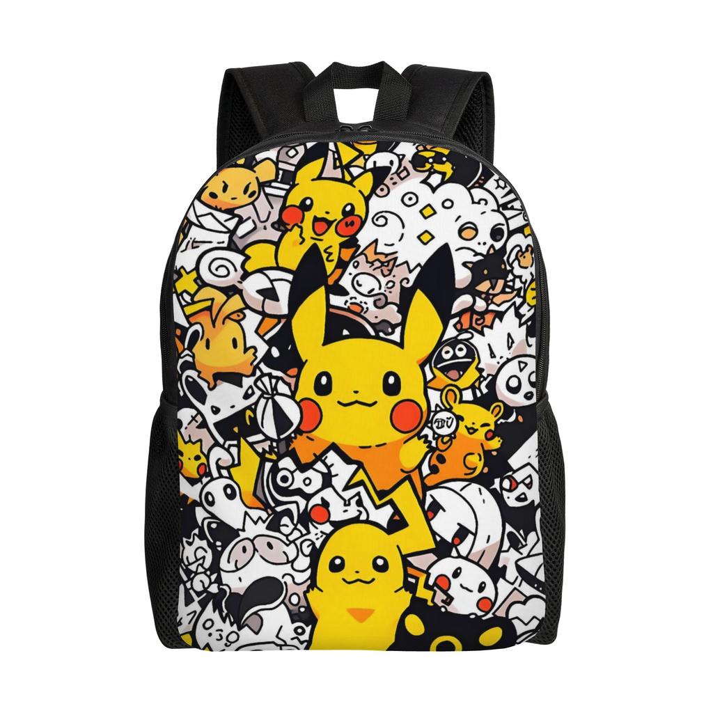 Custom P-Pikachus Cute Printed Laptop Backpack Women Men Casual Bookbag for School College Students Thunderbolt Bags