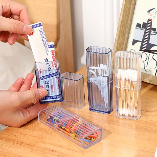 Boîte de rangement pour cure-dents, mini étui de rangement portable en plastique transparent pour cure-dents pour voyage