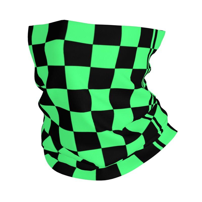 Geometric Checkered Plaid Pattern Bandana Neck Warmer Women Men Winter Hiking Camping Tube Scarf Gaiter Motorcycle Face Cover