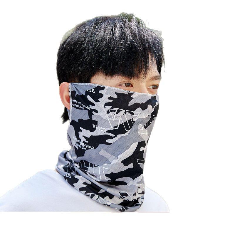 Ice Silk Sunscreen Face Mask for Men - Full Neck & Face UV Protection for Outdoor Cycling