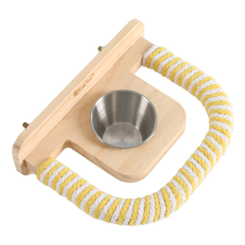 

Cotton Rope Parrot Feeding Box Chewable Parrot Play Stand Durable Bird Food Container Bird Cage Rectangular
