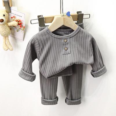 Children's Underwear Set Autumn New Baby De Rong Boys' Pajamas Korean Edition Girls' Warm Home Clothes Children's Clothing