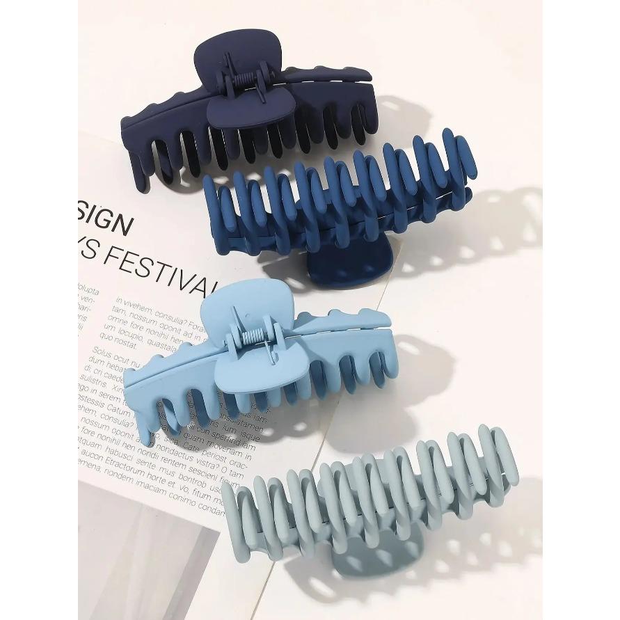 

4 шт. Большие разноцветные заколки-краб для тонких волос, густые волосы, нескользящие заколки для волос, аксессуары для укладки для женщин и девочек Size fits all