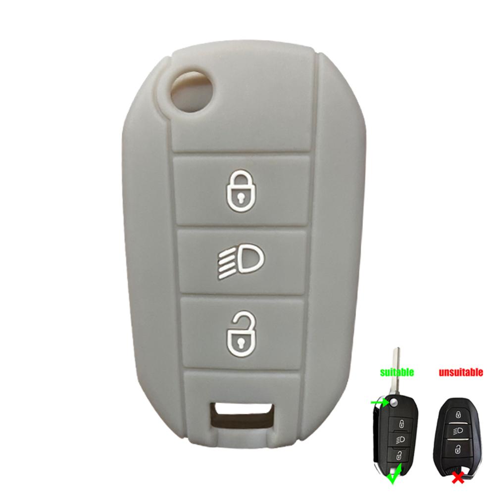 Silicone Flip Folding Key Fob Cover For Peugeot 208 2008 301 308 3008 Rcz 508 408 2008 307 Case For Citroen C3 C4 Berlingo