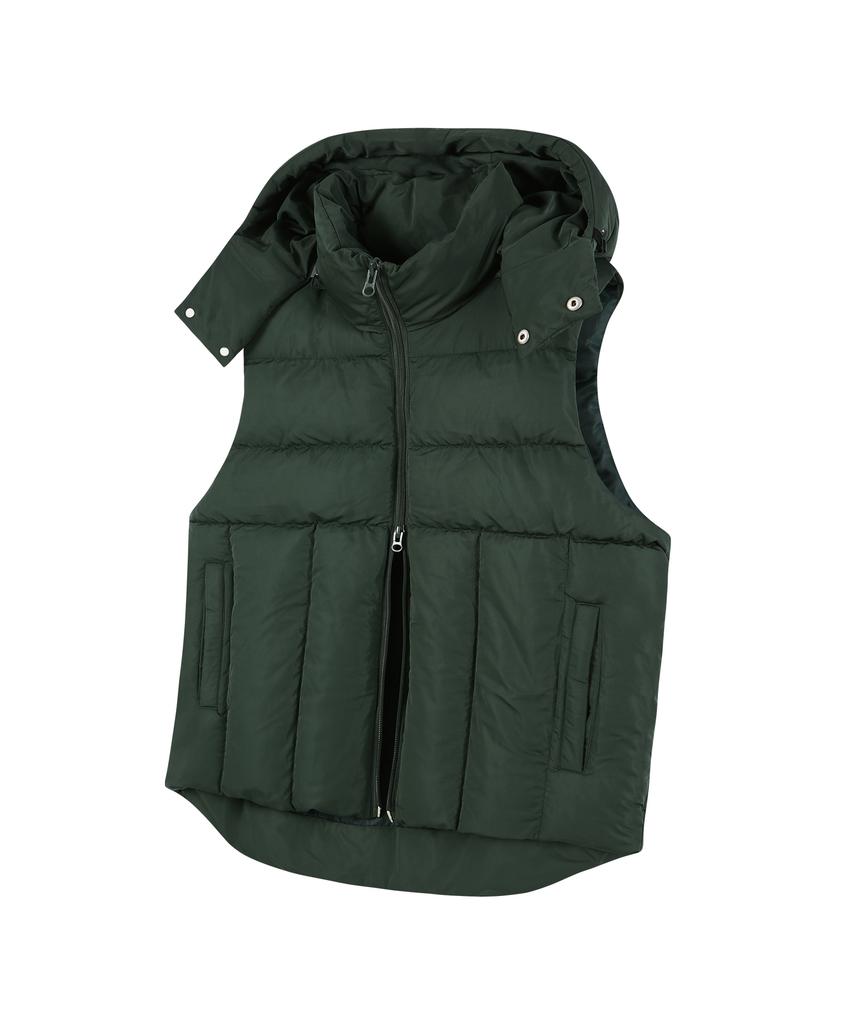 Standarderror 87-Stan022 Essential 2-Way Detachable Hooded Padded Vest Deep Green