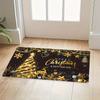 1pc Premium Flannel Christmas-Themed Mat, Luxurious Golden Tree and Reindeer Design Doormat, Non-Slip & Washable Mat for Living