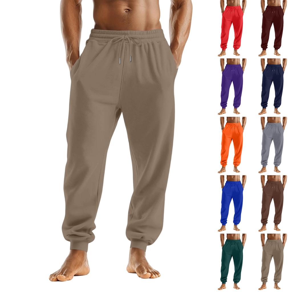 Casual joggingbroek voor heren met elastische tailleband en taps toelopende pijp voor sportkleding
