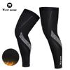 WEST BIKING Thermal Leggings Warm Velvet Leg Sleeves for Running Fitness Sports Gear MTB Road Bicycle Use Autumn Winter plus