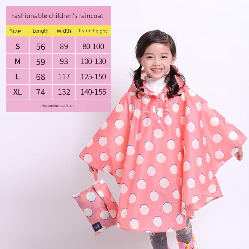 Children's Cloak Plus Size Raincoat Can Be Backpack Boy Girl Baby Fashion Cute Student Children Playing with Water Poncho