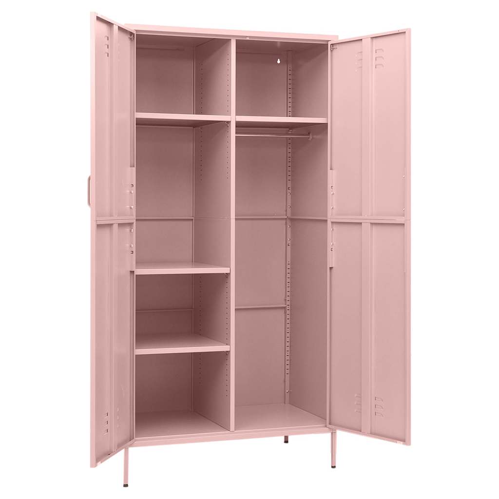 Pink Wardrobe 90 x 50 x 180 cm Steel