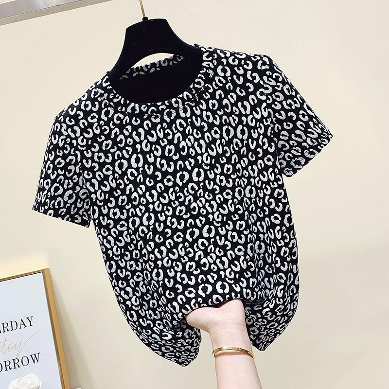 Summer Elegant Fashion Harajuku Slim Fit Tops Loose Sport Casual All Match T-shirts O Neck Printed Short Sleeve T-shirts