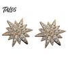 Men Formal Accessory 1/2Pcs Double-Layered Eight-Pointed Star Lapel Pin with Rhinestones, Thickened Alloy Decorative Brooch Safety Buckle for