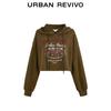 UR Women's American Retro Print Half-Zip Hooded Sweatshirt