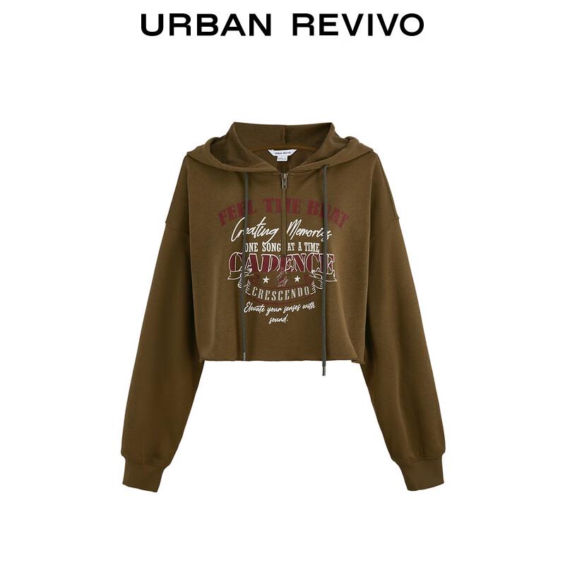 UR Women's American Retro Print Half-Zip Hooded Sweatshirt
