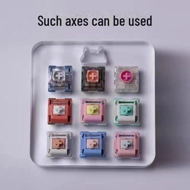 Handmade Translucent Shell Resin Keycaps for Mechanical Keyboards - Colorful Cross-Axis Design