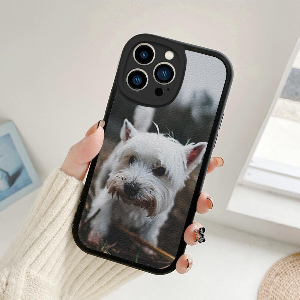 West Highland Terrier Westie Phone Case for Iphone 13 12 11 14 Pro MAX MiNi 7 8 14 Plus XS XR 13 Pro Lambskin Protective Covers