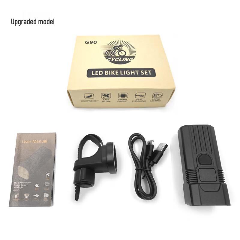 Longchen High Lumen USB Rechargeable Bicycle Front Light with Digital Display