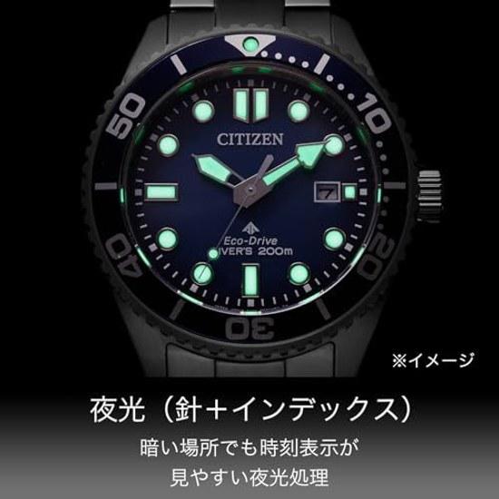 CITIZEN Wristwatch PROMASTER MARINE Series Eco-Drive Diver 200m Model Navy Luminous (Hands + Index) Anti-Reverse Bezel Screw Lock Crown Mens