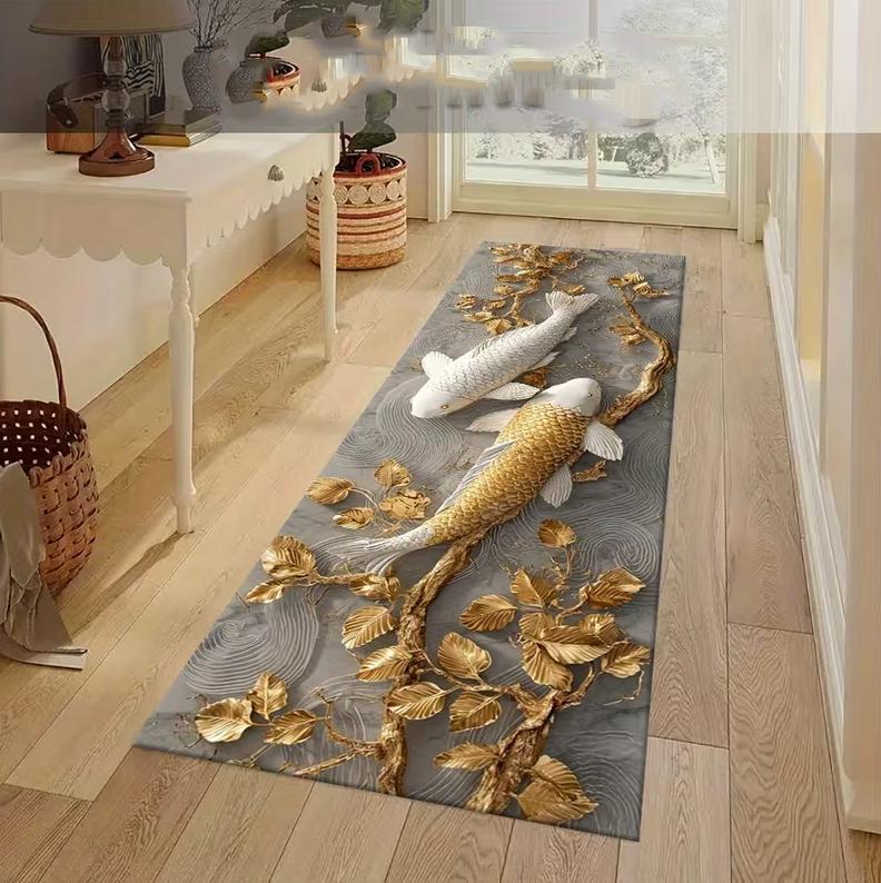 

Carp Door Mat, Indoor Entrance Corridor Kitchen Laundry Room Bathroom Bedroom,Anti Slip Carpet Home Decoration Welcome Mat 50x150CM