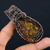 Baltic Amber Pendant, 999 Copper Wire Wrapped Gemstone Jewelry, Handmade Pendant For Mother Day