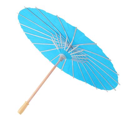 Kinder DIY Blankopapier Regenschirm Bastelschirm für Kinder Malen Zeichnen Dekor Geschenk (blau)
