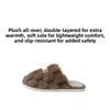 Hexagonal Leather Label Plush Slippers for Home Use, Thick Bottom, Warm and Non Slip Cotton Mop, Thickened and Plush