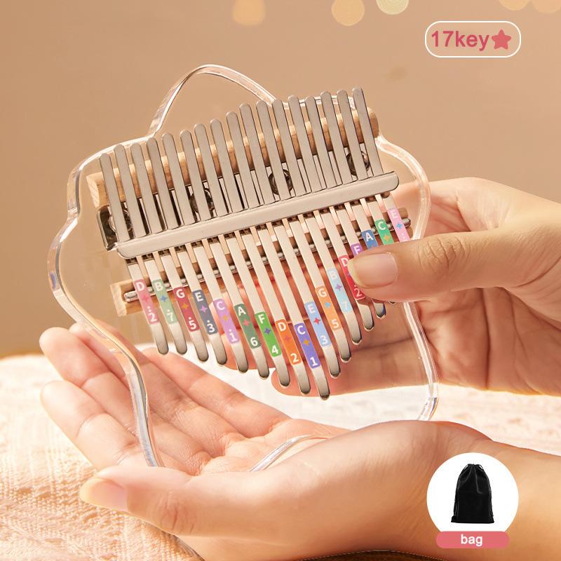 17/21 Keys Kalimba Thumb Piano Crystal Acrylic Kalimba Finger Piano Keyboard Musical Instrument for Beginner Music Lover Gifts