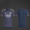 Adidas Real Madrid T-shirt Lettering Short-sleeved Children's Football Uniform Ink Blue Youth