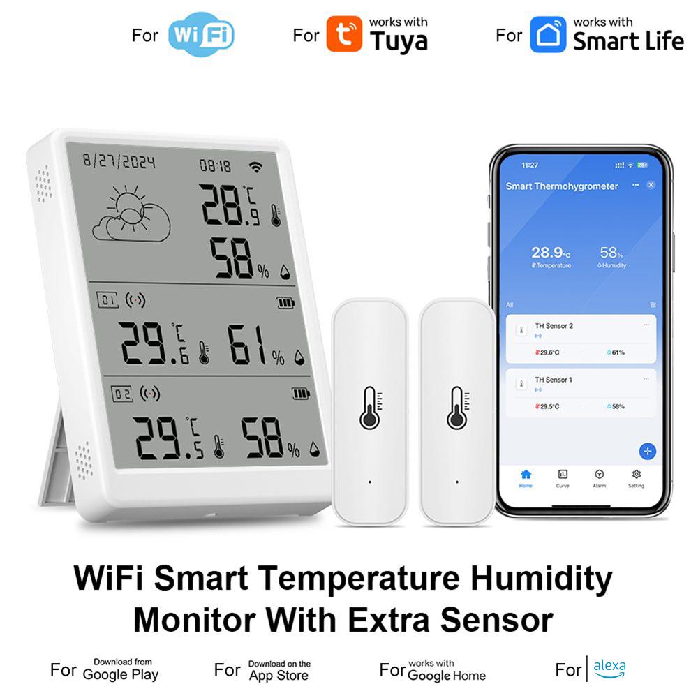 WiFi Hygrometer Smart ThermoHygrometer with Remote Monitoring App Control