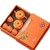 Creative Persimmon Tea Set Gift Box, a Complete Set of Ceramic Tea Cans, Active Gifts, Practical and High-end Souvenirs