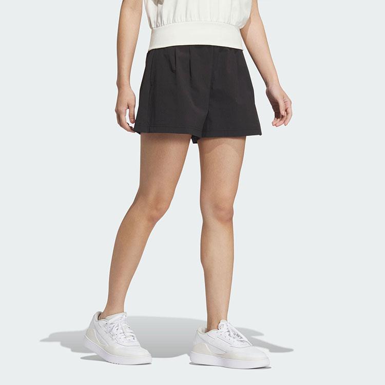 Adidas Tech Woven High-Rise Elastic Waist Sports Shorts Women Black IM8827