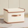 Large Foldable Fabric Organiser Box with Cover Container For Seasonal Clothing Blankets Household Items