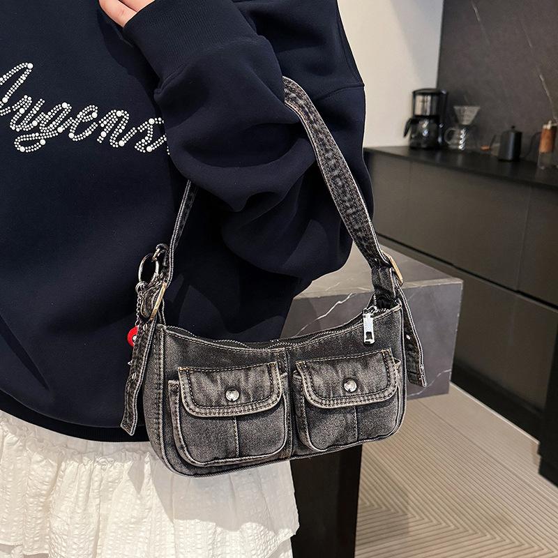 Jeanstasche 2025 neue koreanische Version der modischen Nischen-Schultertasche Damen lässige vielseitige Messenger-Achseltasche Tide