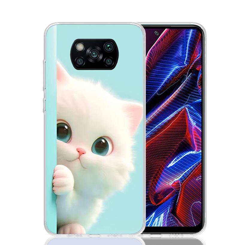 Cat Cute Kitten Cartoon Case Phone Cover for Xiaomi Redmi Note 10 9 9S 8 8T 7 5 Pro Mi 12T 11T 10T 9T 12 11 Lite A3 A2 Trend Fun